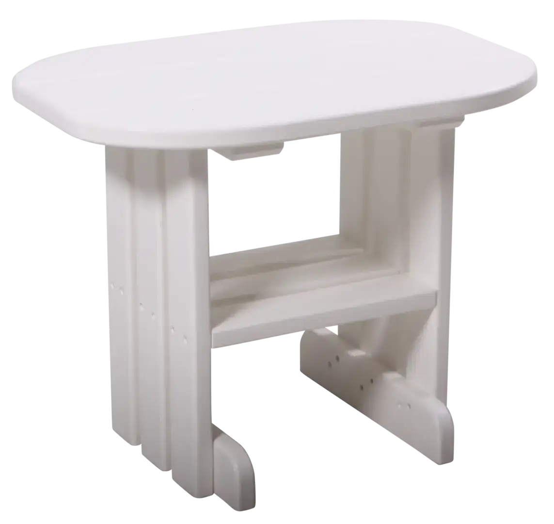 Amish Outdoors Deluxe White Oval End Table