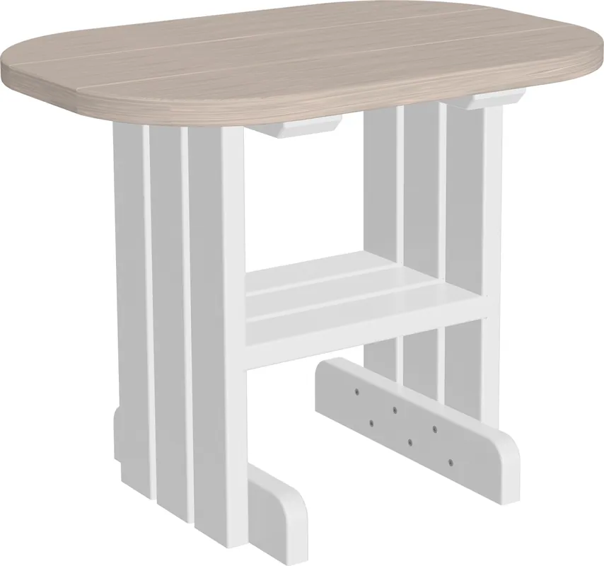 Amish Outdoors Deluxe Birch/White Oval End Table