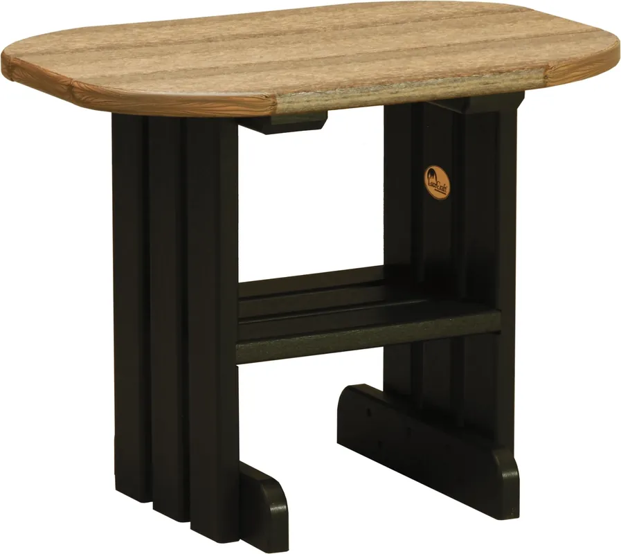 Amish Outdoors Deluxe Antique Mahogany/Black Oval End Table
