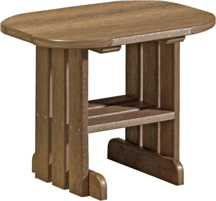 Amish Outdoors Deluxe Antique Mahogany Oval End Table