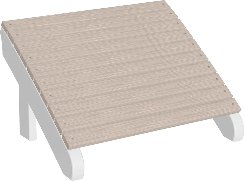 Amish Outdoors Deluxe Birch/White Adirondack Chair Footrest