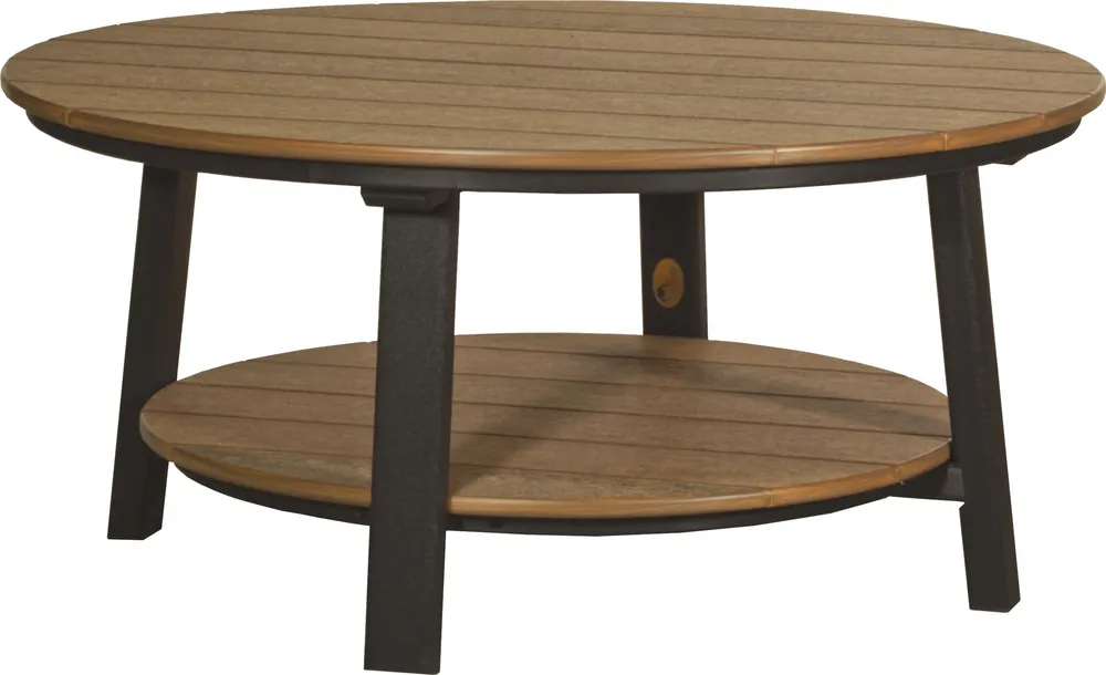 Amish Outdoors Deluxe Antique Mahogany/Black Round Adirondack Coffee Table