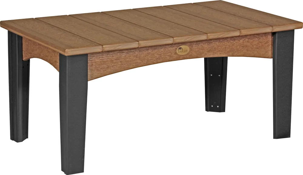 Amish Outdoors Island Antique Mahogany/Black Coffee Table