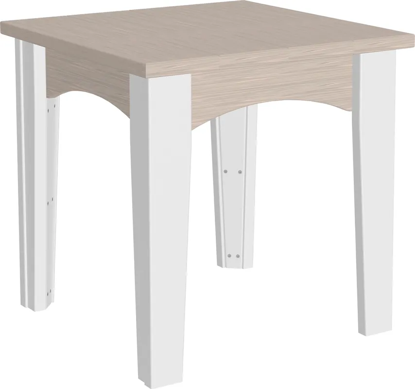Amish Outdoors Island Birch/White End Table