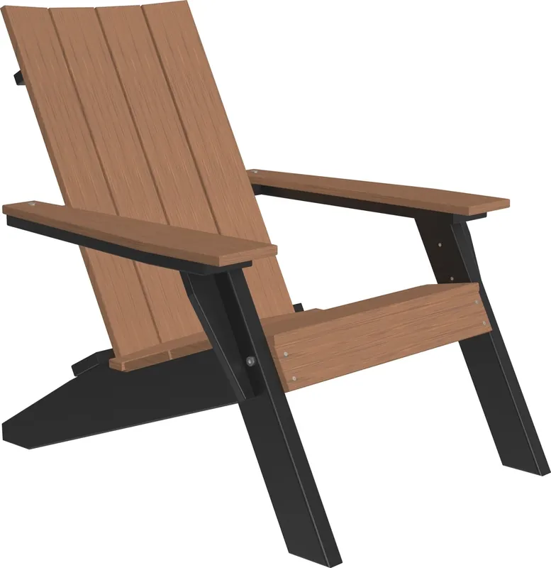 Amish Outdoors Urban Antique Mahogany/Black Adirondack Chair