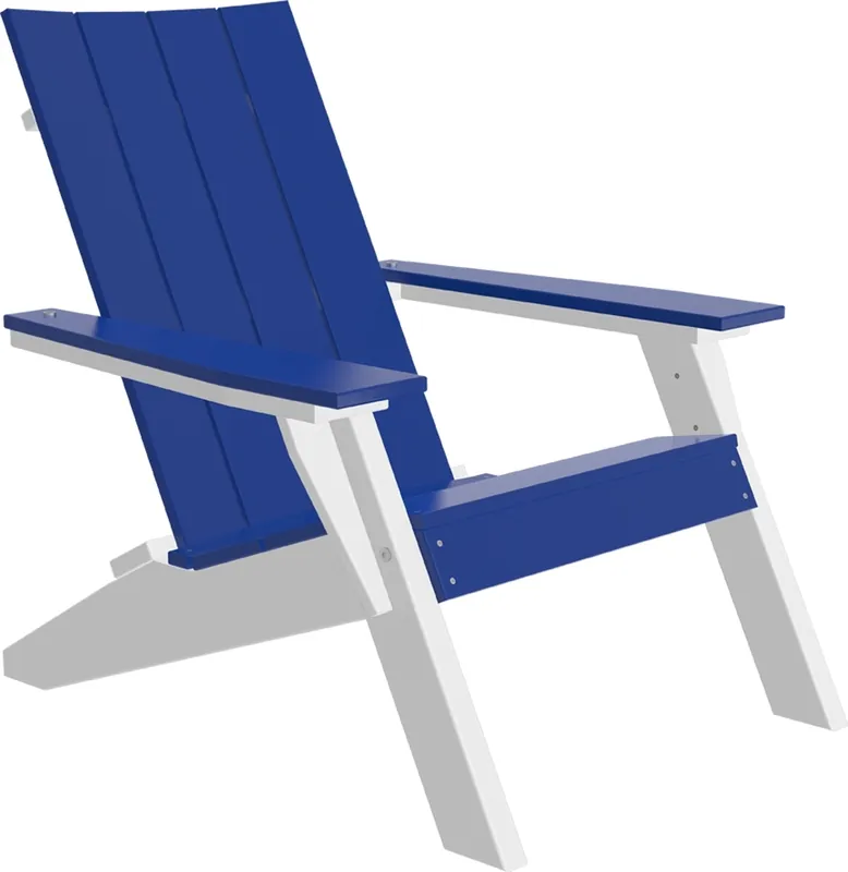 Amish Outdoors Urban Blue/White Adirondack Chair