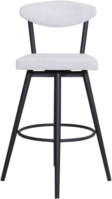 Amisco Link Swivel Barstool in Black Coral and Sleet