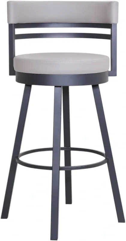 Amisco Link Swivel Barstool in Black Coral and Stratus
