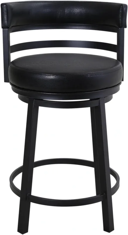 Armen Living Madrid Swivel Barstool in Ford Black