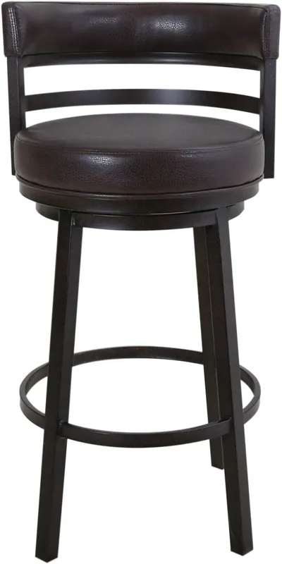 Armen Living Madrid Swivel Counter Stool in Auburn Bay
