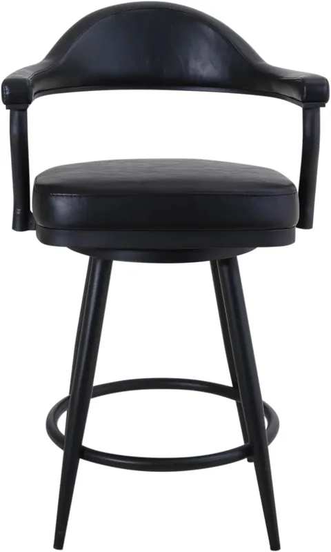 Armen Living Justin Swivel Counter Stool in Black