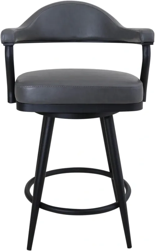 Armen Living Justin Vintage Gray Swivel Barstool