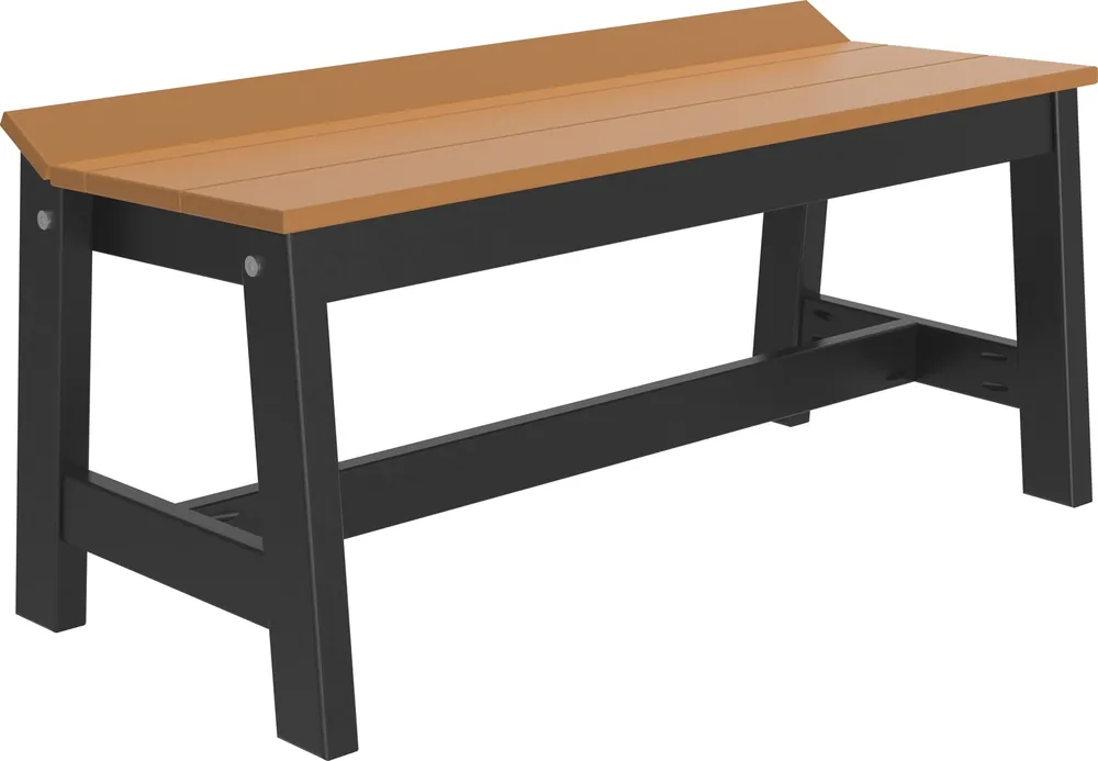 Amish Outdoors Luxcraft Cedar/Black 41-Inch Cafe Dining Bench