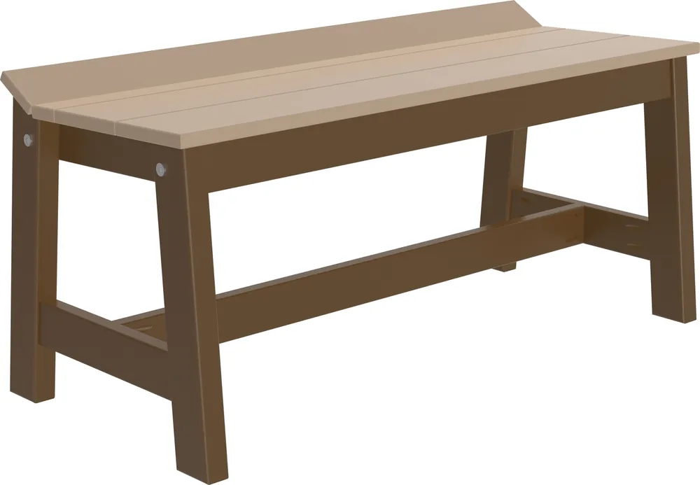 Amish Outdoors Luxcraft Weatherwood/Chestnut 41-Inch Cafe Dining Bench