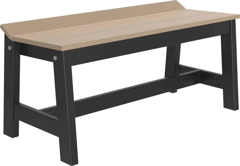 Amish Outdoors Luxcraft Weatherwood/Black 41-Inch Cafe Dining Bench