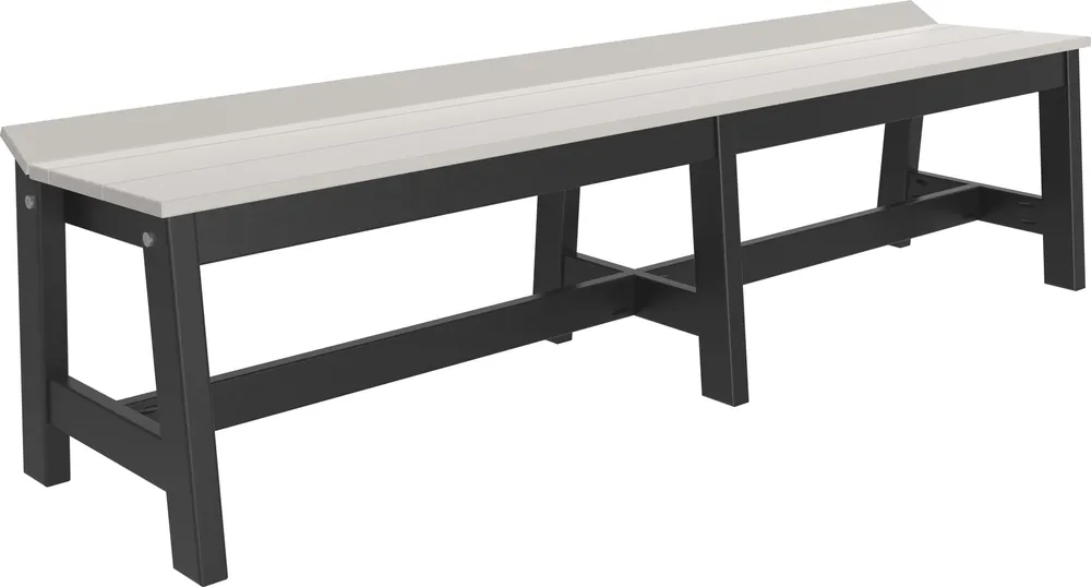 Amish Outdoors Luxcraft Gray/Black 72-Inch Cafe Dining Bench