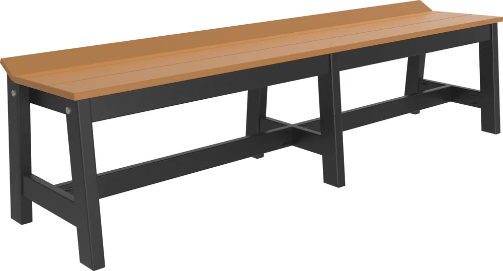 Amish Outdoors Luxcraft Cedar/Black 72-Inch Cafe Dining Bench