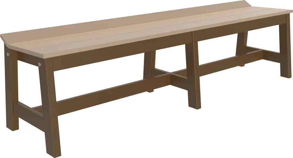Amish Outdoors Luxcraft Weatherwood/Chestnut 72-Inch Cafe Dining Bench