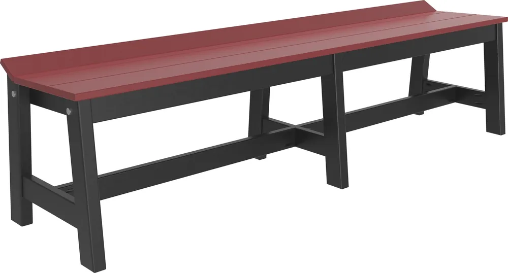 Amish Outdoors Luxcraft Cherry/Black 72-Inch Cafe Dining Bench