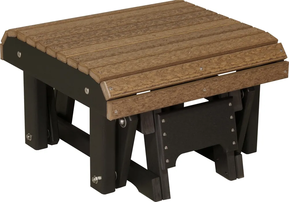 Amish Outdoors Classic Antique Mahogany/Black Adirondack Chair Gliding Footrest