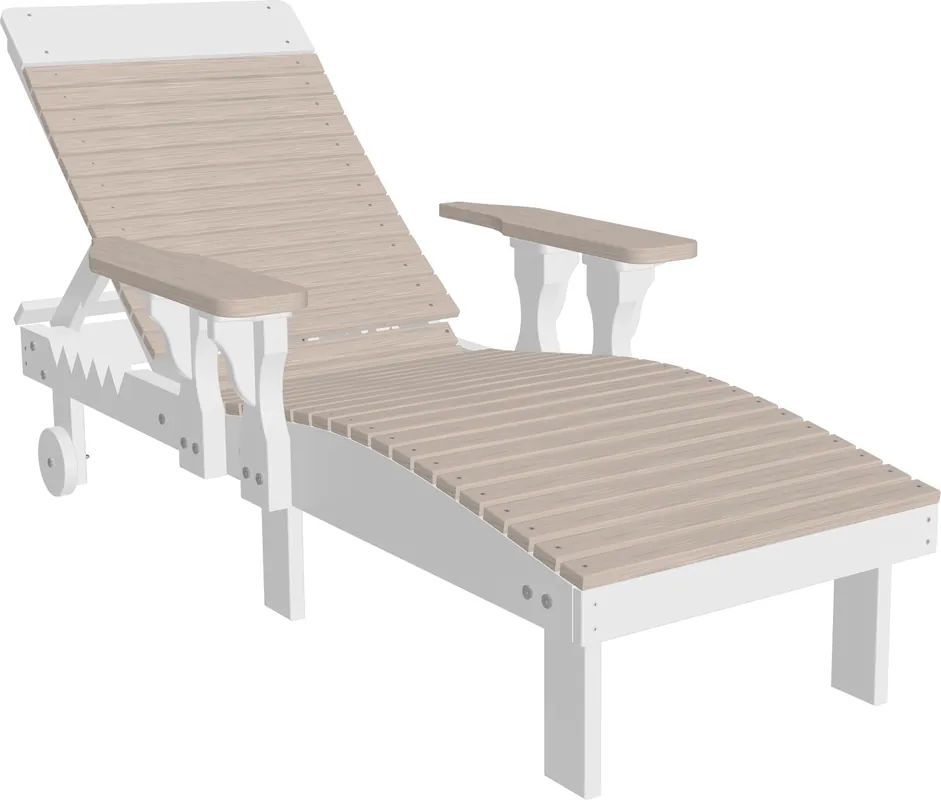 Amish Outdoors Birch/White Adirondack Lounge Chair
