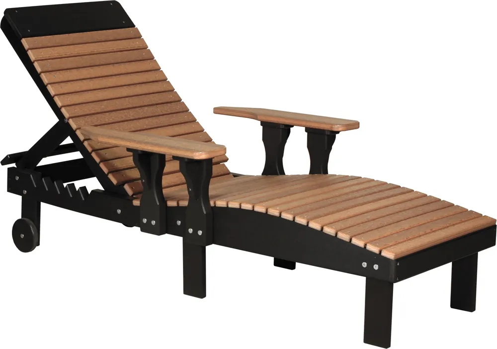 Amish Outdoors Antique Mahogany/Black Adirondack Lounge Chair