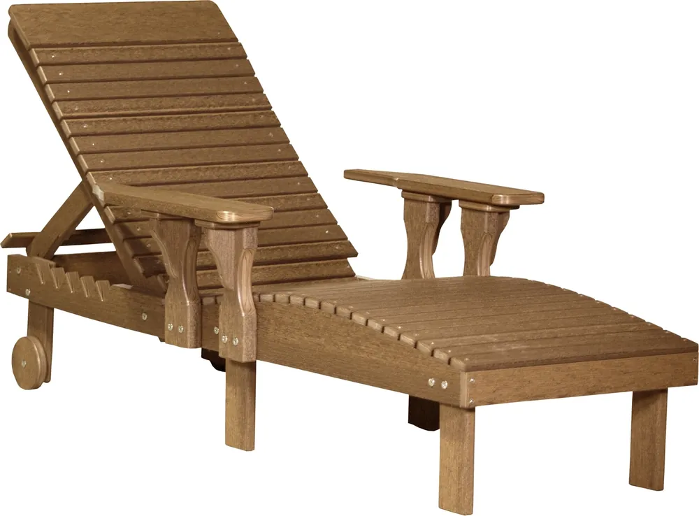 Amish Outdoors Antique Mahogany Adirondack Lounge Chair