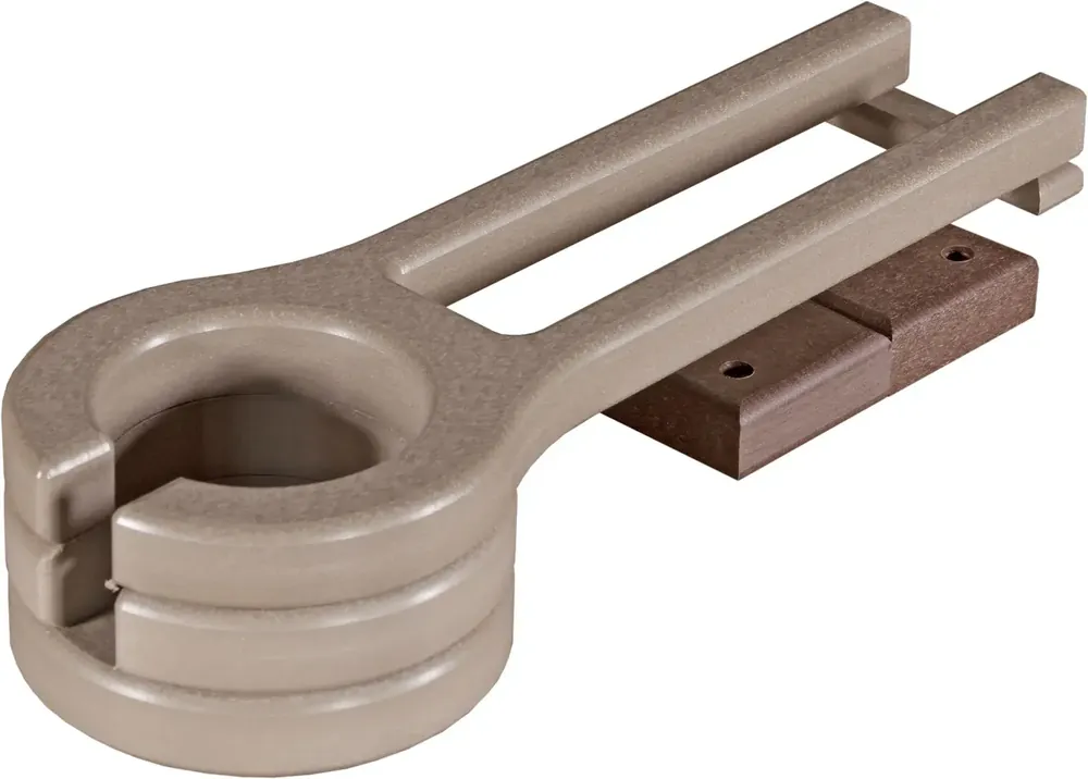 Amish Outdoors Adirondack Glider Weatherwood/Chestnut Slideout Cup Holder