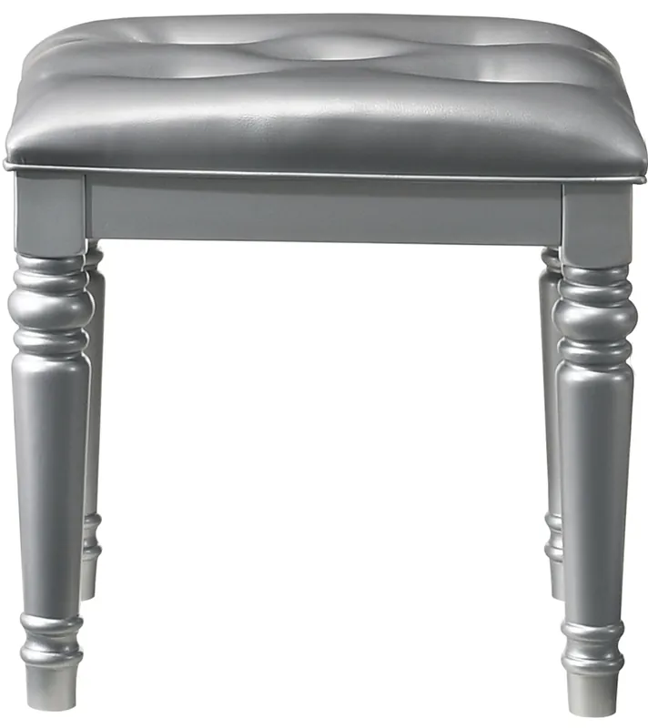 New Classic Valentino Silver Vanity Stool