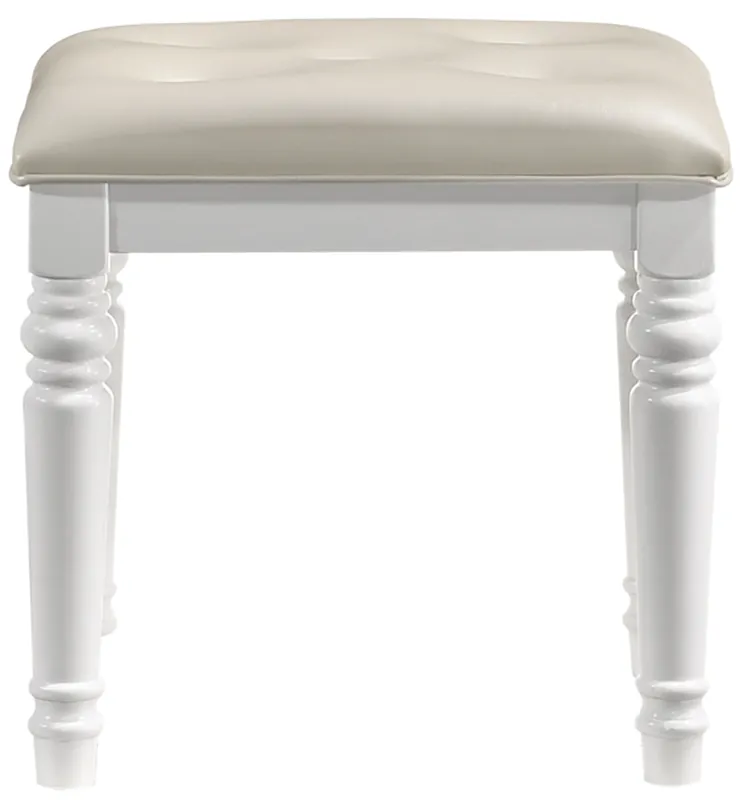 New Classic Valentino White Vanity Stool