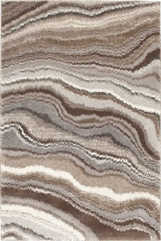Central Oriental Structures Rug in Tan - 7.10 x 9.10