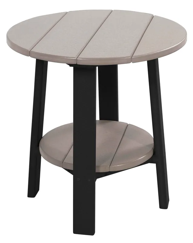 Amish Outdoors Deluxe 22-Inch Weatherwood/Black Side Table