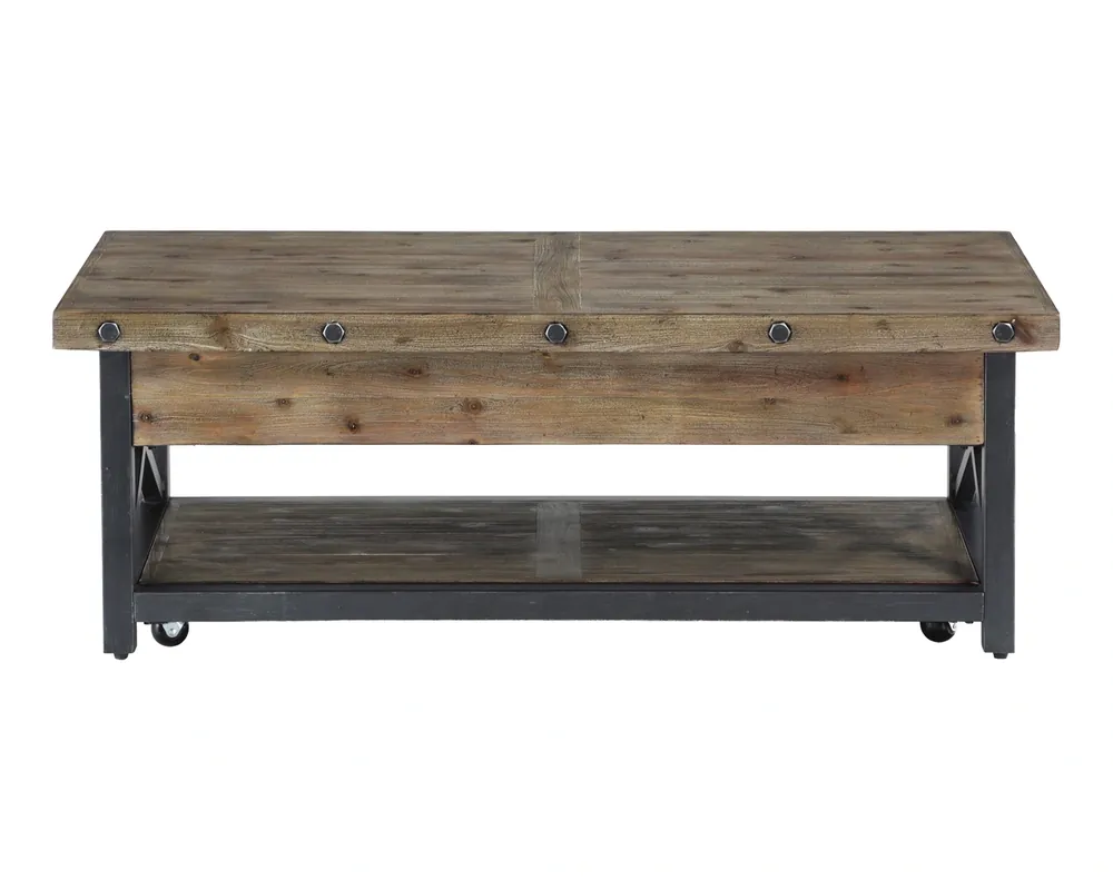 Flexsteel Carpenter Rustic Light Brown Lift-Top Coffee Table