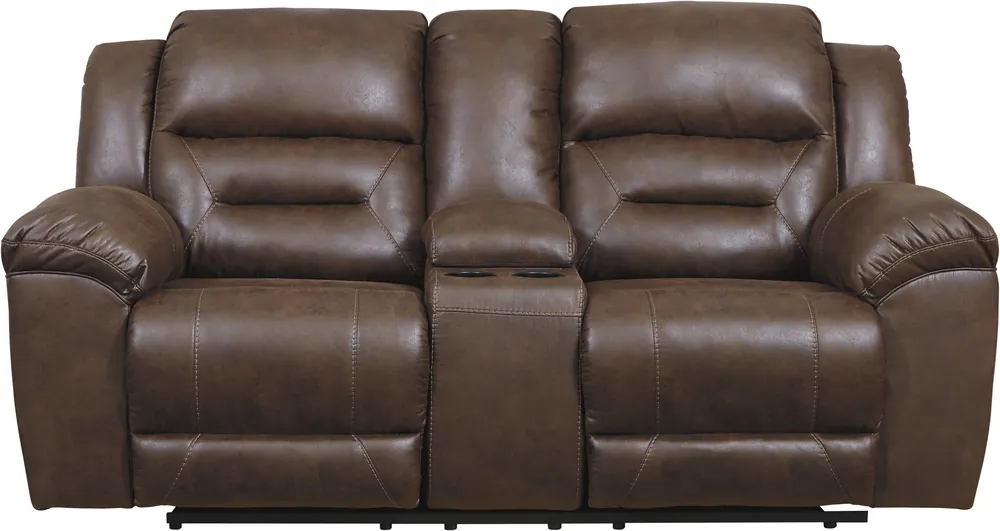 Ashley Stoneland Brown Power Reclining Loveseat