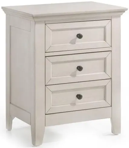 Intercon San Mateo White 3-Drawer Nightstand