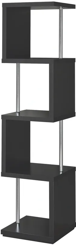 Coaster Baxter 4-Shelf Black Bookcase
