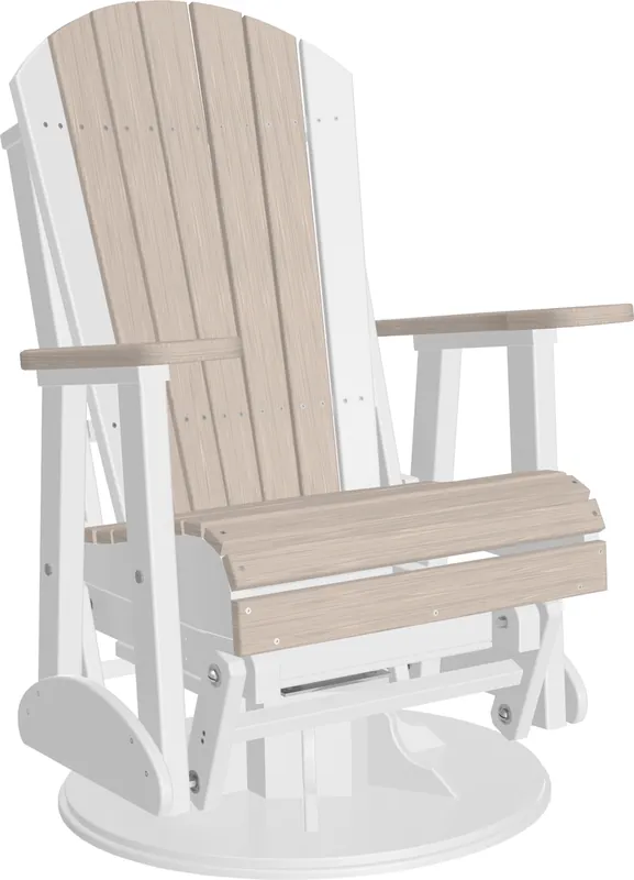 Amish Outdoors Birch/White Adirondack Swivel Glider Chair