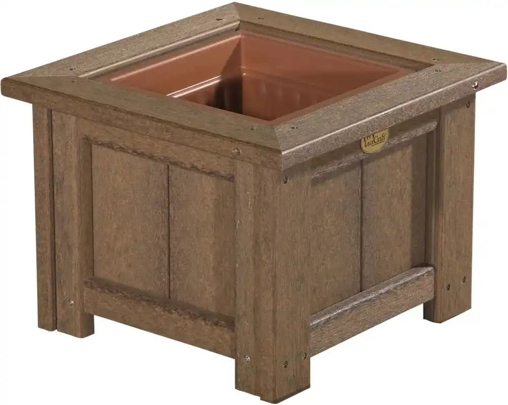 Amish Outdoors Luxcraft Antique Mahogany 15-Inch Square Planter