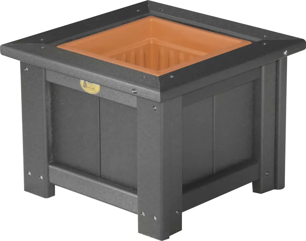 Amish Outdoors Luxcraft Black 15-Inch Square Planter