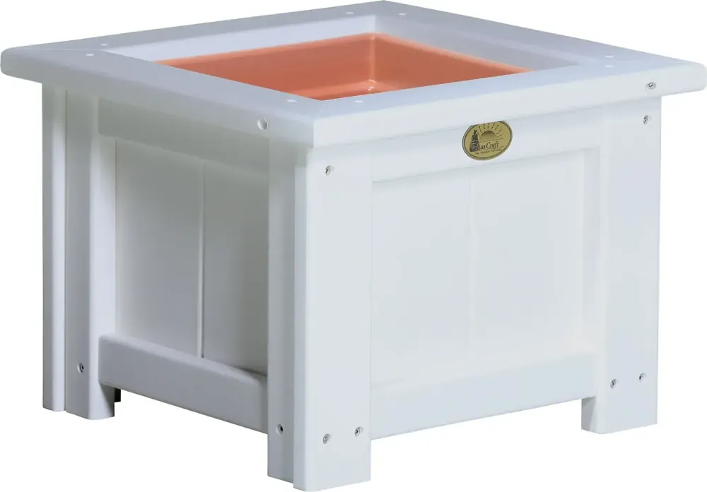 Amish Outdoors Luxcraft White 15-Inch Square Planter
