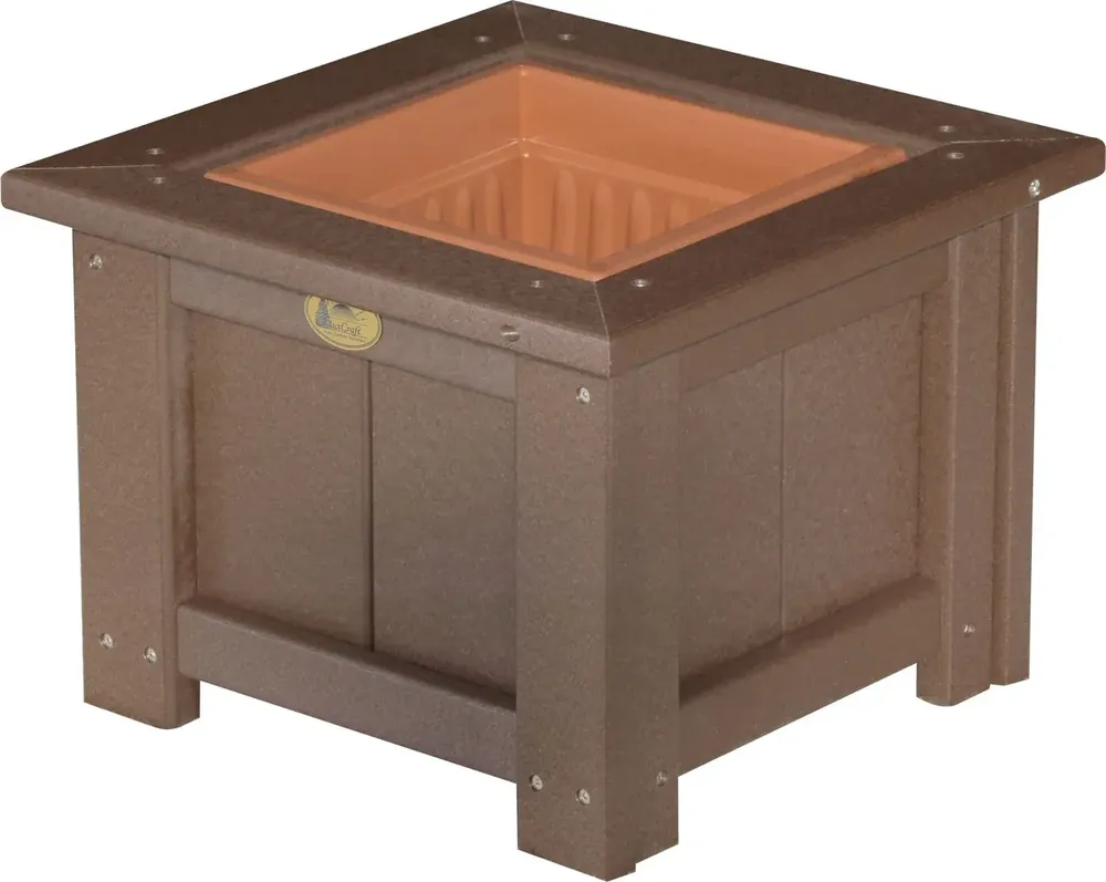 Amish Outdoors Luxcraft Chestnut 15-Inch Square Planter