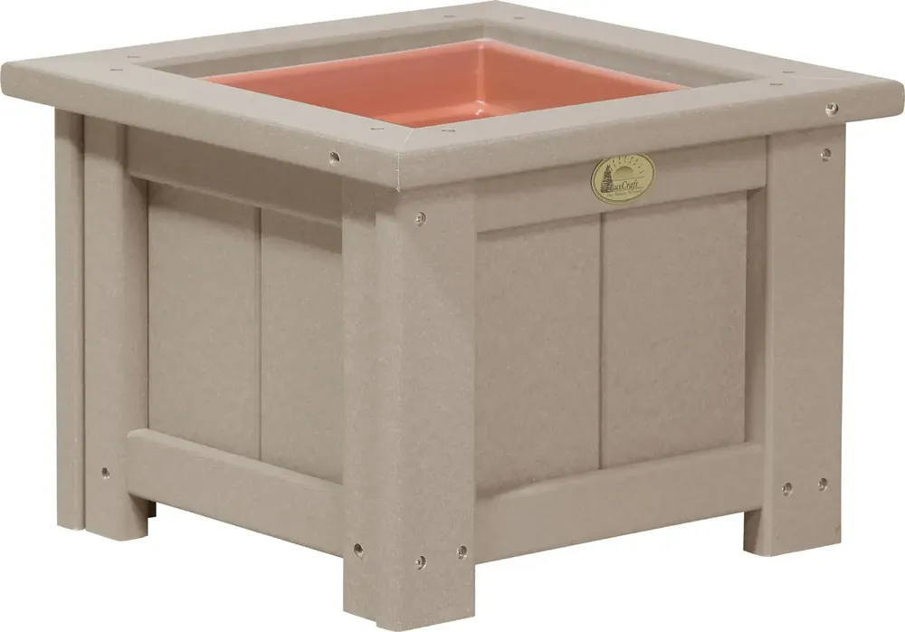 Amish Outdoors Luxcraft Weatherwood 15-Inch Square Planter
