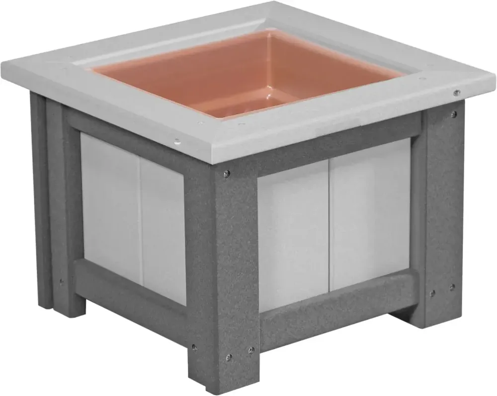 Amish Outdoors Luxcraft Gray/Slate 15-Inch Square Planter