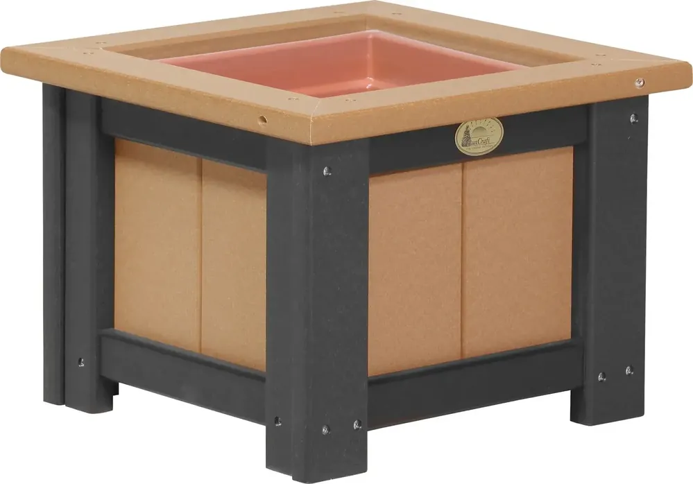Amish Outdoors Luxcraft Cedar/Black 15-Inch Square Planter