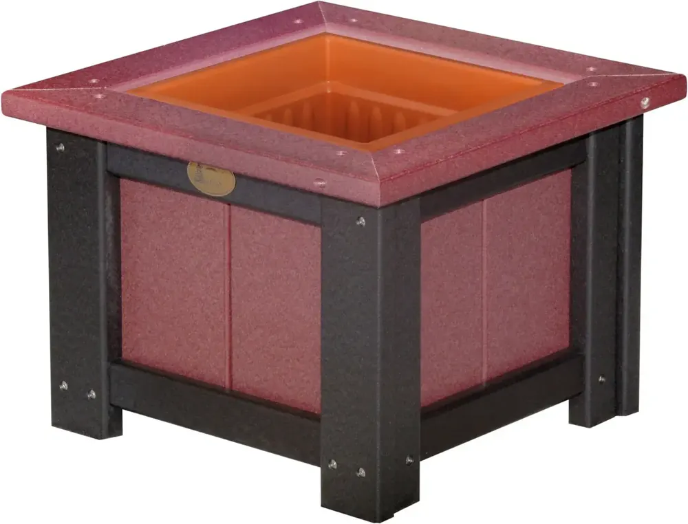 Amish Outdoors Luxcraft Cherry/Black 15-Inch Square Planter