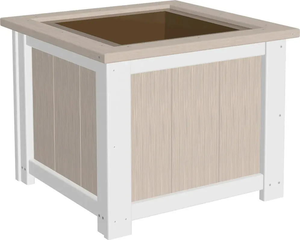Amish Outdoors Luxcraft Birch/White 24-Inch Square Planter