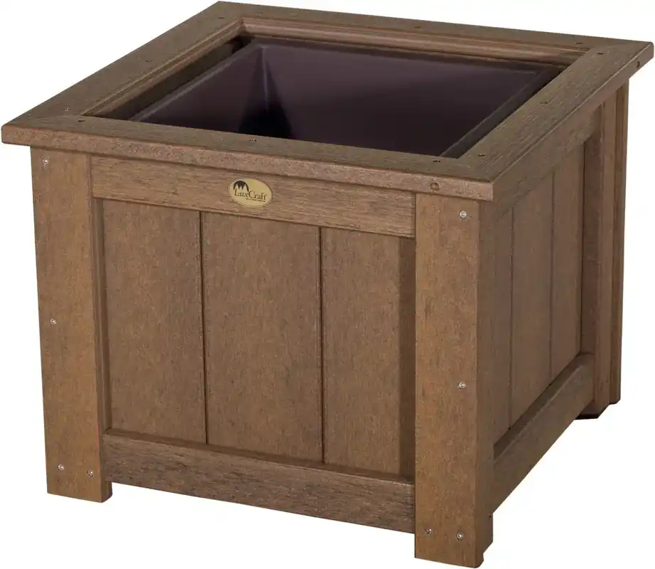 Amish Outdoors Luxcraft Antique Mahogany 24-Inch Square Planter