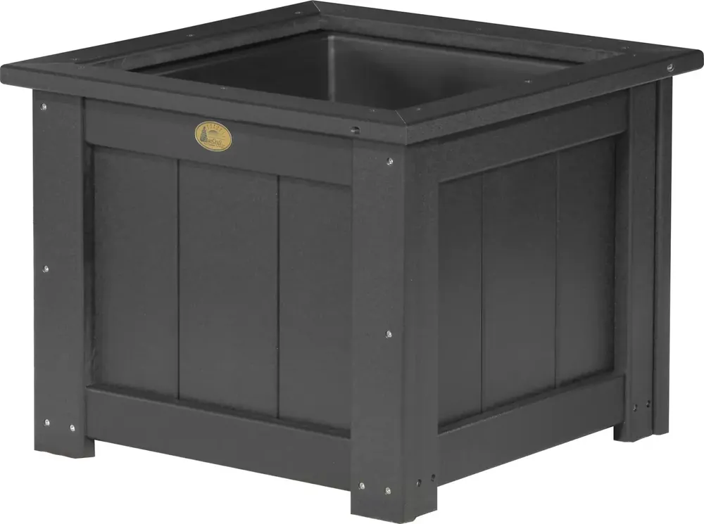 Amish Outdoors Luxcraft Black 24-Inch Square Planter