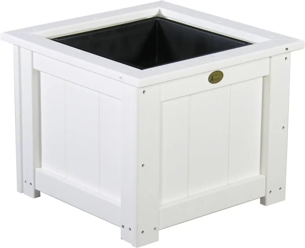 Amish Outdoors Luxcraft White 24-Inch Square Planter