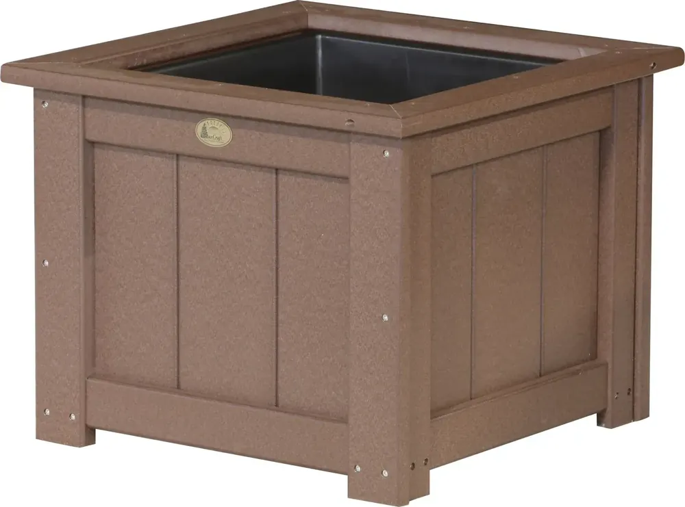 Amish Outdoors Luxcraft Chestnut 24-Inch Square Planter